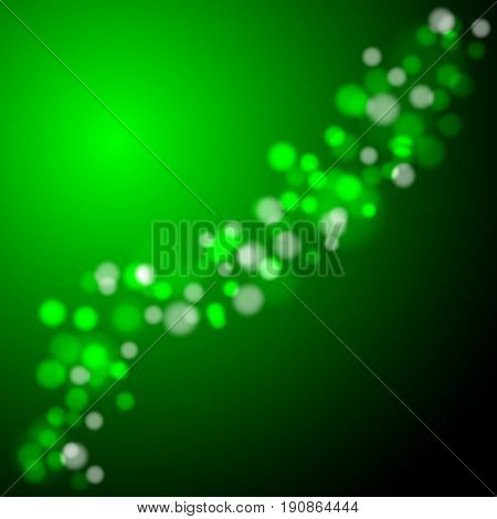abstract green light bokeh on background. vector