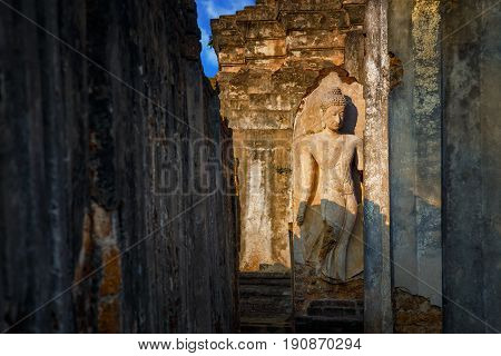Sukhothai, Thailand - January 17 2017: Wat Phra Si Rattana Mahathat - Chaliang In The Precinct Of Si