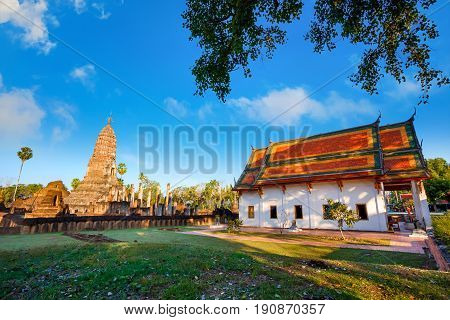 Sukhothai, Thailand - January 17 2017: Wat Phra Si Rattana Mahathat - Chaliang In The Precinct Of Si