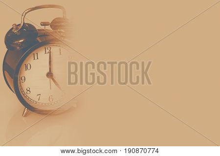 lost time memory retro clock time at 7 o'clock with fade dissolve missing life history concept.