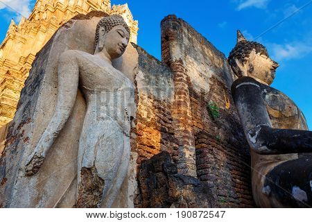 Sukhothai, Thailand - January 17 2017: Wat Phra Si Rattana Mahathat - Chaliang In The Precinct Of Si