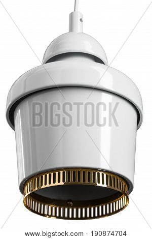 White glossy hanging Lamp. lamp isolated on white