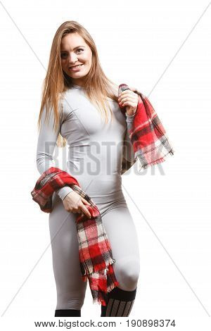 Fit Female Wearing Thermoactive Underwear