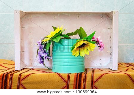 Floral decoration in real southern kitschy style Italy
