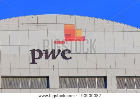 SYDNEY AUSTRALIA - MAY 30, 2017: PwC. PwC the second largest professional services firm in the world headquartered in London.