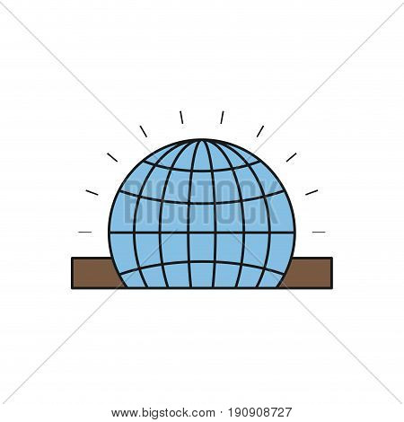 colorful silhouette closeup flat globe earth world chart depositing in rectangular slot vector illustration