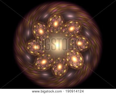 Geometry of Space series. Visually attractive backdrop made of conceptual grids curves and fractal elements suitable as element for layouts on physics mathematics technology science and education.
