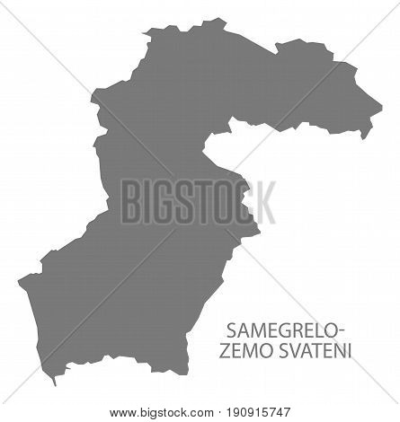 Samegrelo-Zemo Svateni map grey illustration silhouette shape Georgia