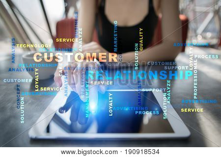 Customer relationship management business concept. Words cloud.