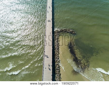 Palanga Lietuva Baltic Sea Seaside Aerial Drone Top View