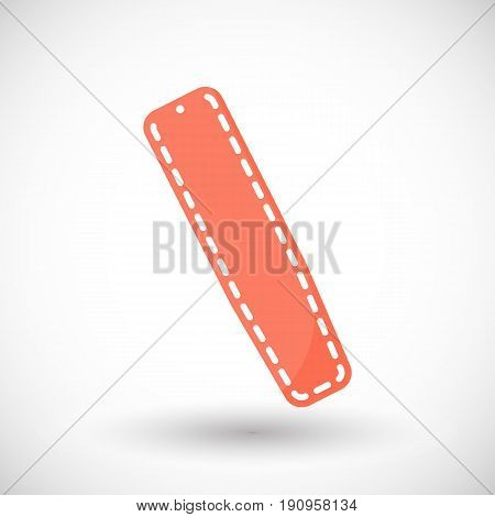 Spinal board vector flat icon Flat design lof first aid and healthcare object with round shadow vector illustration