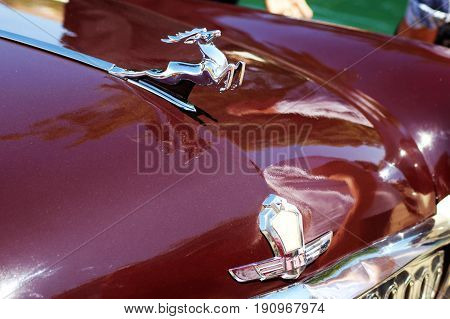 Izhevsk, Russia. June 12, 2017.Retro auto show in Metropolis shopping center. Soviet car GAS
