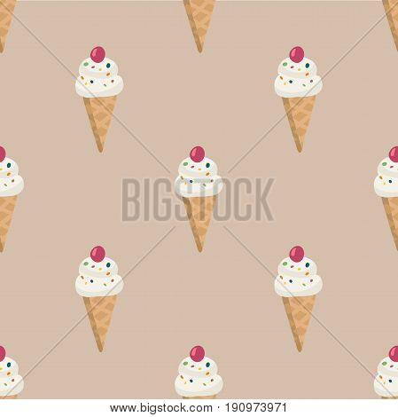 Ice cream cones seamless pattern background vector.