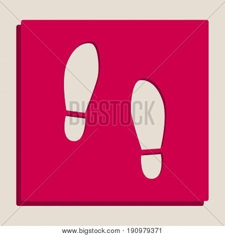 Imprint soles shoes sign. Vector. Grayscale version of Popart-style icon.