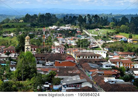 A view over the town of Salento Colombia
