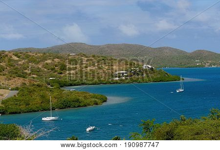 Culebra lagoon, view from the top
A beautiful lagoon surrounded by green islands in Culebra Island, Puerto Rico
