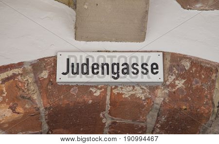 Judengasse Street Sign In Trier Rhineland Palatinate Germany