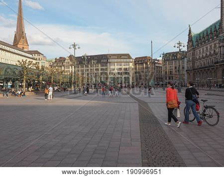 Rathausmarkt Square In Hamburg