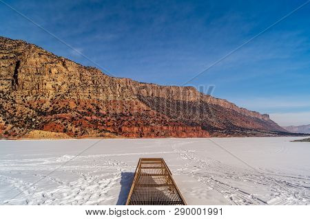 Green River Is Frozen In Manila, Utah