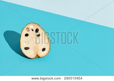 Close Up High Quality Image Of Half Of Sugar-apple, Fruit Of Annona Squamosa Cherimoya, Fruit Compos