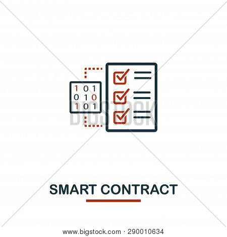 Smart Contract Icon. Creative Two Colors Design From Crypto Currency Icons Collection. Simple Pictog