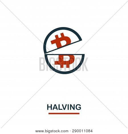 Halving Icon. Creative Two Colors Design From Crypto Currency Icons Collection. Simple Pictogram Hal