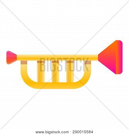 Toy Trumpet Icon. Cartoon Of Toy Trumpet Vector Icon For Web Design Isolated On White Background