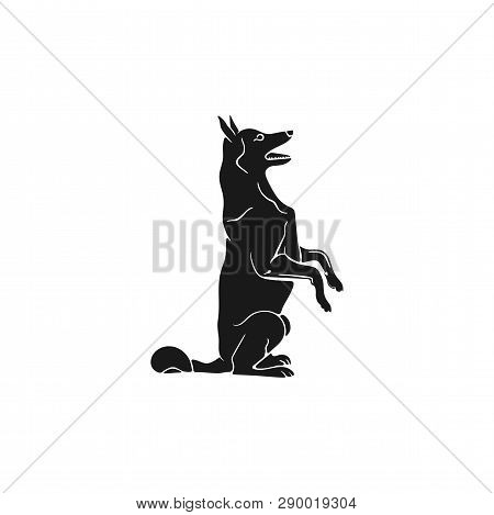 Shepherd Silhouette Icon. Monochrome Sitting Dog Shape. Stock Vector Animal Element For Web Or Print