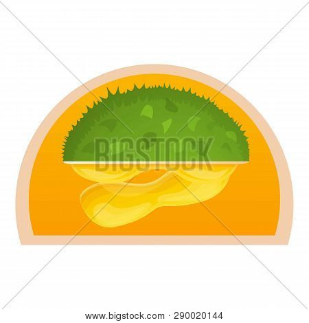 Vegan Durian Logo. Cartoon Of Vegan Durian Vector Logo For Web Design Isolated On White Background