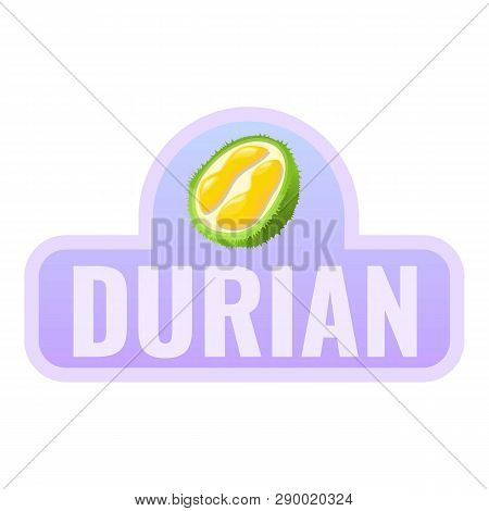 Durian King Fruit Logo. Cartoon Of Durian King Fruit Vector Logo For Web Design Isolated On White Ba