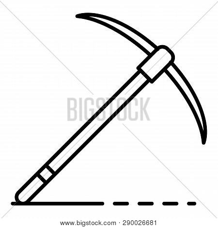 Pickaxe Icon. Outline Pickaxe Vector Icon For Web Design Isolated On White Background