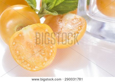 Cape Gooseberry Fruit, Uvilla On White Background