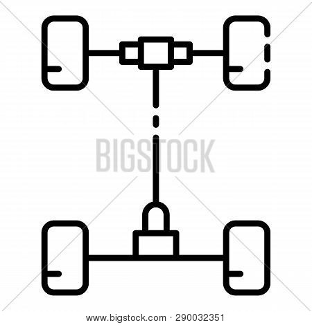 Car Running Gear Icon. Outline Car Running Gear Vector Icon For Web Design Isolated On White Backgro