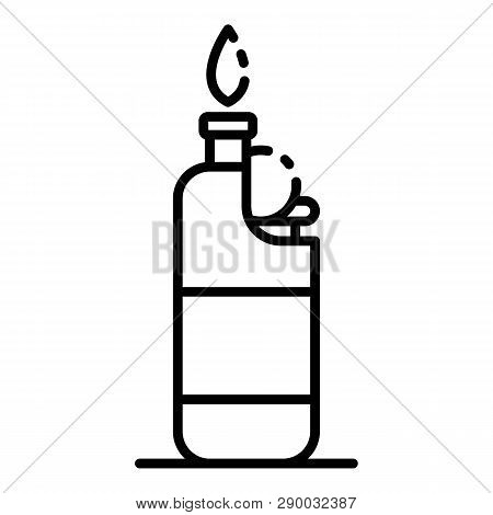 Plastic Cigarette Lighter Icon. Outline Plastic Cigarette Lighter Vector Icon For Web Design Isolate