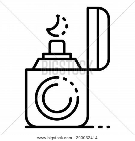 Cigarette Lighter Icon. Outline Cigarette Lighter Vector Icon For Web Design Isolated On White Backg