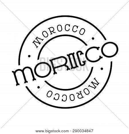 Morocco Stamp On White Background. Sign, Label Sticker