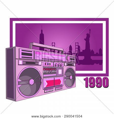 1990 Boomboix And New York In The Background