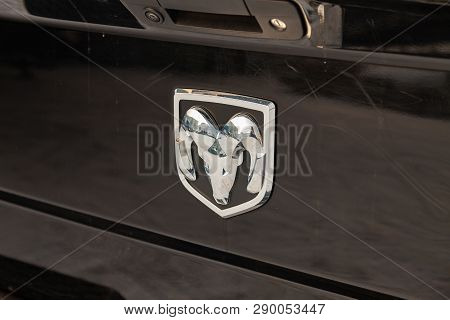 Novosibirsk, Russia - 12.01.18: Rear Nameplate And Emblem On The Trunk Of Luxury Very Expensive New 