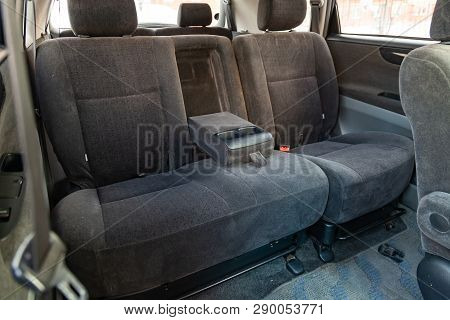 Novosibirsk, Russia - 03.10.2019: View To The Inerior Of Toyota Imsum Last Generation With Rear Seat