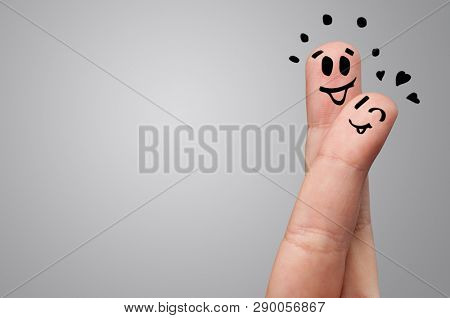 Waggish happy fingers with team building concept