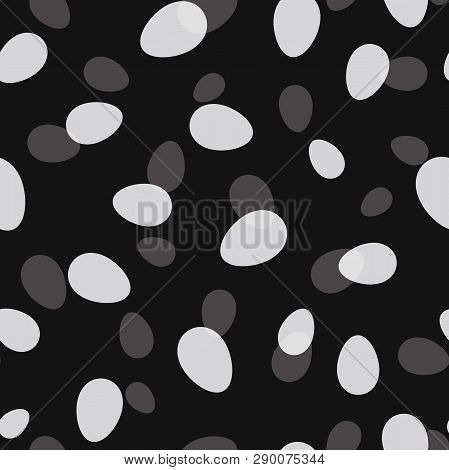 Vector Easter Eggs In Black And White Seamless Pattern Background.