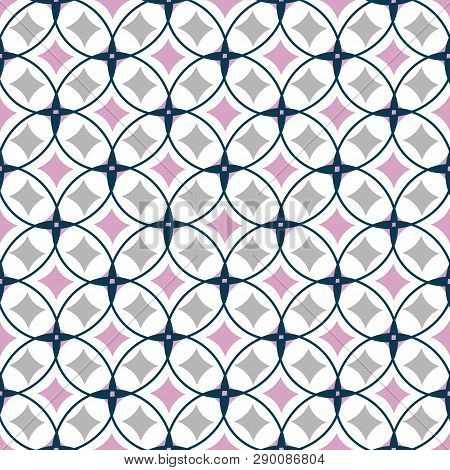 Geometry Classical Seamless Vector Texture Pattern With Simple Circle Shapes And Lines. Abstract Sur
