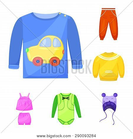 Isolated Object Of Baby And Kid Symbol. Set Of Baby And Child Vector Icon For Stock.