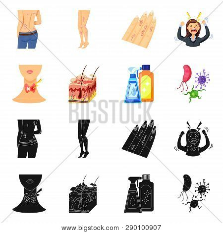 Isolated Object Of Medical And Pain  Icon. Set Of Medical And Disease Vector Icon For Stock.