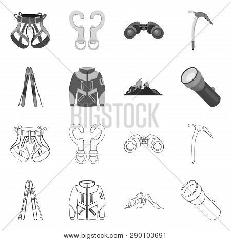Isolated Object Of Mountaineering And Peak Icon. Collection Of Mountaineering And Camp Vector Icon F