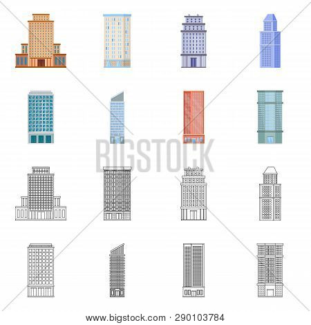 Vector Design Of Municipal And Center Sign. Set Of Municipal And Estate   Vector Icon For Stock.