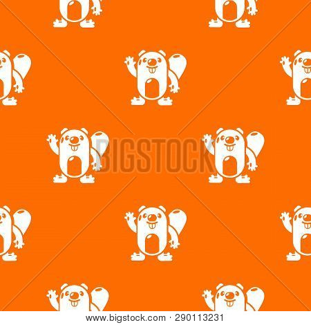 Beaver Pattern Vector Orange For Any Web Design Best