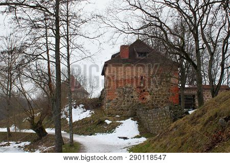 Trakai, Lithuania - January 02, 2013: Trakai Peninsula Castle. It Is Located On A Peninsula Between 