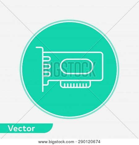 Videocard Icon Vector, Filled Flat Sign, Solid Pictogram Isolated On White. Symbol, Logo Illustratio