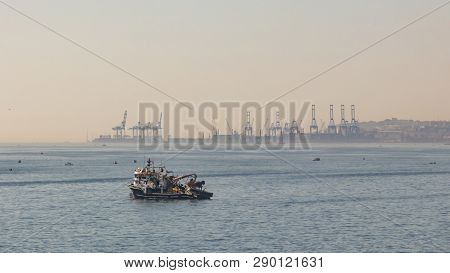 Florya,istanbul,turkey-march 17,2019. Sea View And Generic View From Ambarli Sea Port In Istanbul Wi